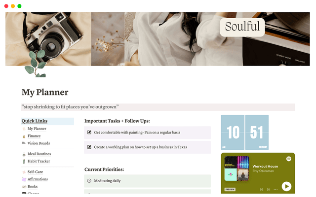 All in one Productivity planner